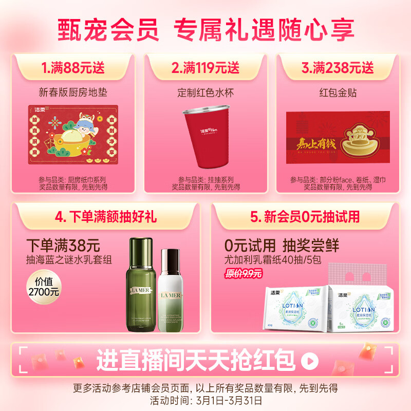 洁柔抽纸 艺术油画Face盒抽加厚4层90抽*4盒 可湿水面巾纸柔软亲肤高清大图