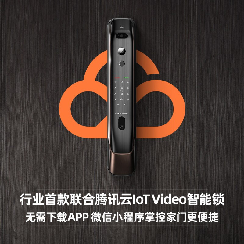 凯迪仕K20 Pro Max智能锁指纹锁远程可视猫眼内屏显示 3D人脸识别 家用电子锁密码锁 C级锁芯 红古铜