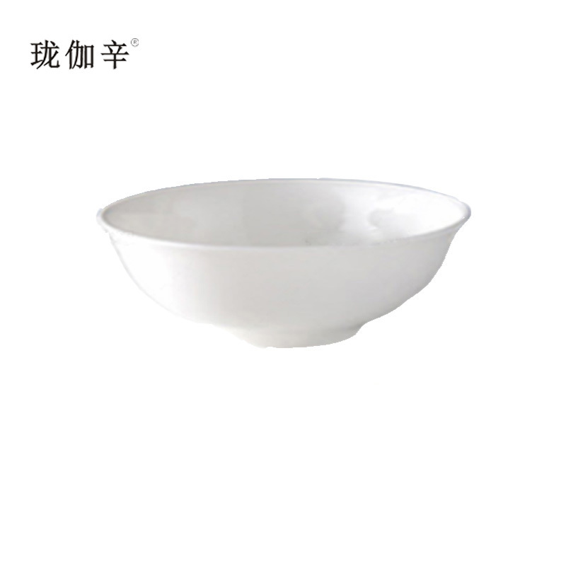 珑伽辛 纯白骨瓷面碗反口碗 7英寸/个