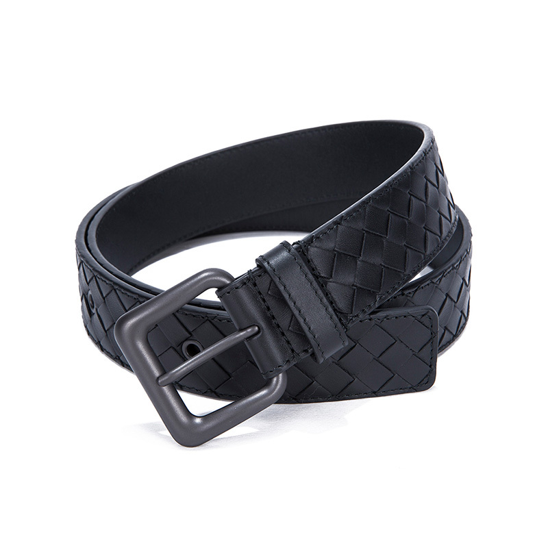 BOTTEGA VENETA 宝缇嘉 BV 男士编织牛皮针扣皮带腰带100