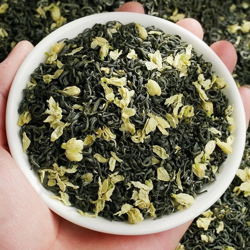 茉莉花茶绿茶茉莉飘雪浓香型2025新茶川派飘雪单芽毛尖茶雪芽nx高清大图