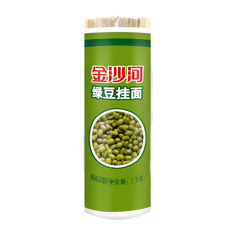 金沙河绿豆挂面 杂粮面 粗粮面条营养 口味面 快速早餐 1000g高清大图