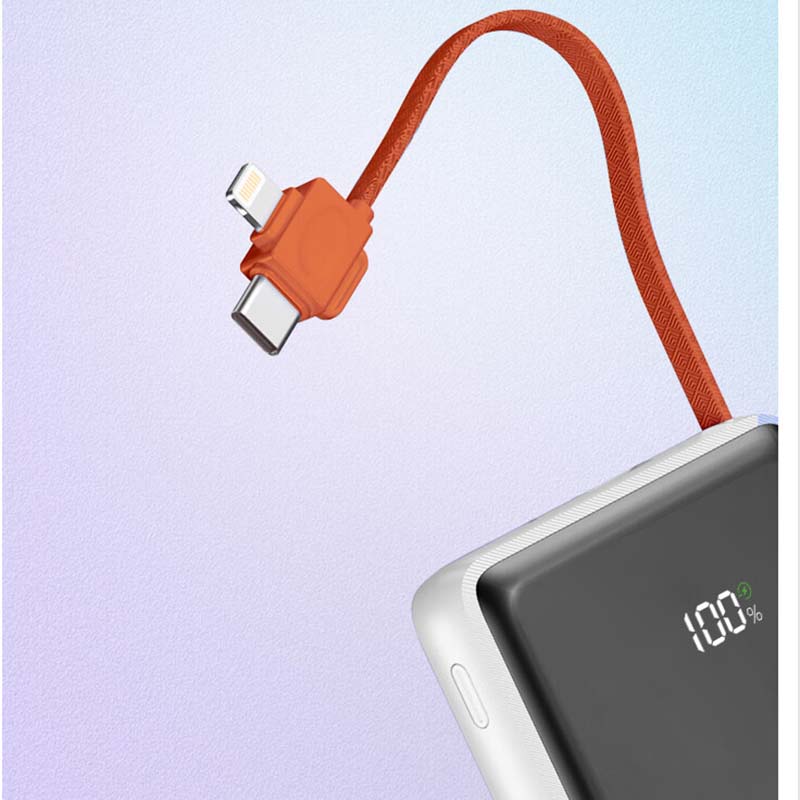 纽曼 移动电源1万毫安22.5W快充自带线黑色 M100快充版高清大图