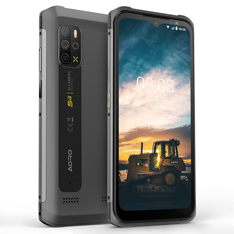 遨游(AORO)A12-5G全网通 户外轻薄IP68三防智能 手机A12-8+128G 黑橙色(三防版)