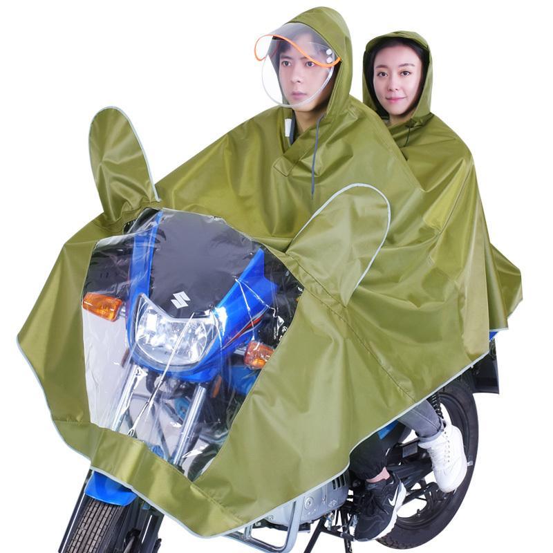 双人雨衣电动车雨披摩托车加大加厚帆布男女成人电瓶车雨衣