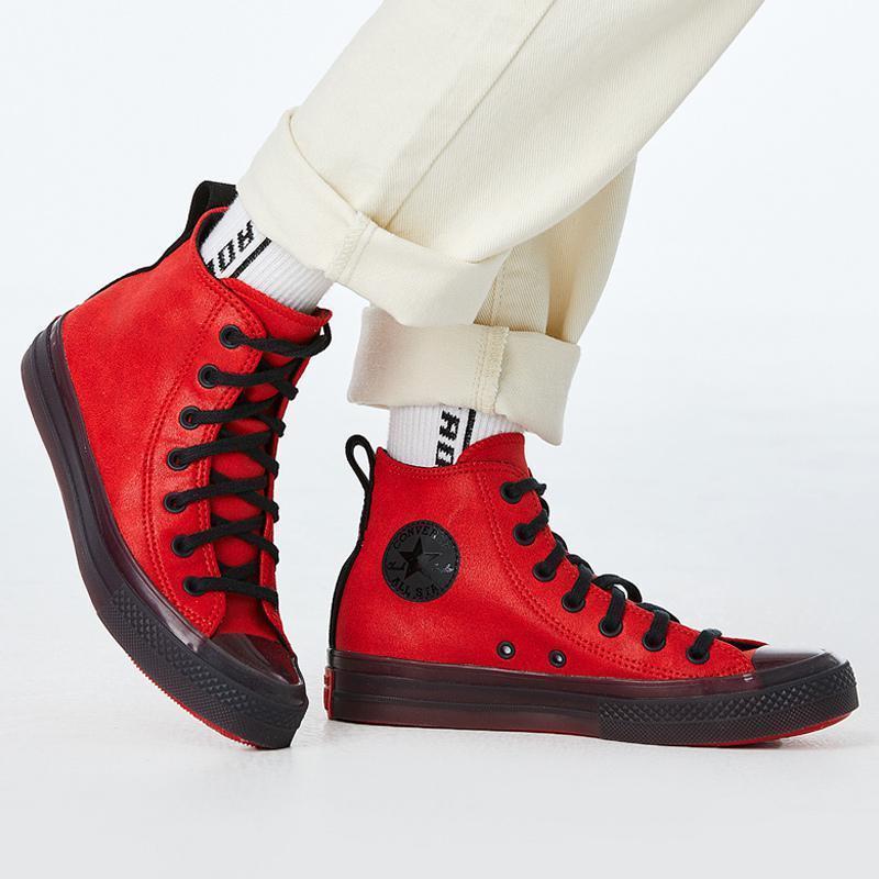 converse匡威男鞋女鞋allstar果冻底高帮休闲板鞋cx红色高帮帆布鞋