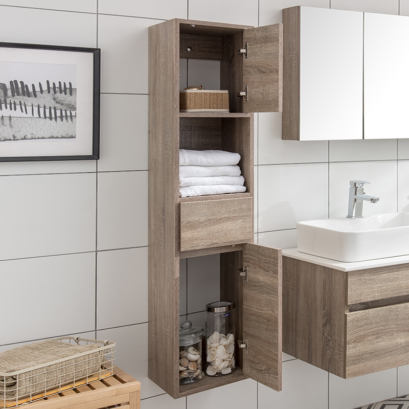 木方mufang北欧卫生间实木储物柜浴室柜收纳柜侧柜浴室柜组合边柜视频