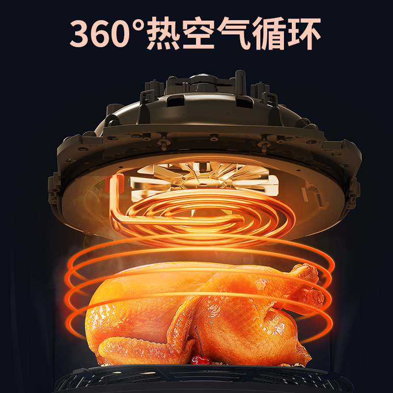 monda空气炸锅家用2022新款无油多功能全自动电薯条机特价大容量 蓝色