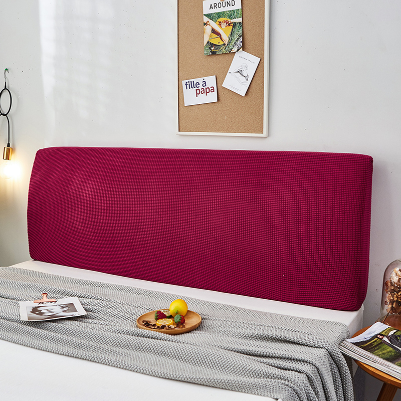 萬能全包床头套罩软包简约现代北欧防尘1.5米1.8m床靠背保 拉菲红【加厚针织】 1.2米【适合1.2m-1.4m床头】