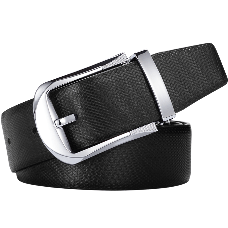 正装皮带男士真皮针扣黑色腰带男人韩版中年头层牛皮休闲西服裤带