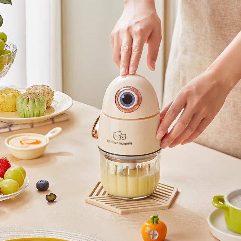 厨创妈咪kitchen mommy 搅拌家用捣蒜器蒜泥捣碎器绞馅机搅拌机碎肉机多功能辅食料理机大眼萌料理机XLJ311高清大图