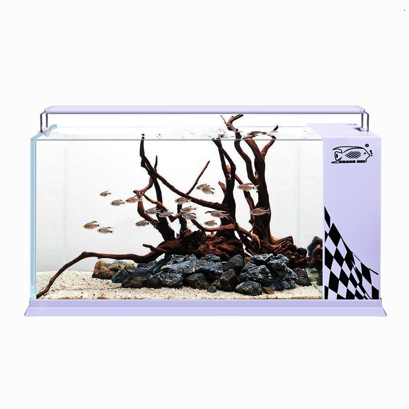 鱼缸客厅小型桌面创意水族箱超白玻璃生态自循环家用免换水金鱼缸高清大图