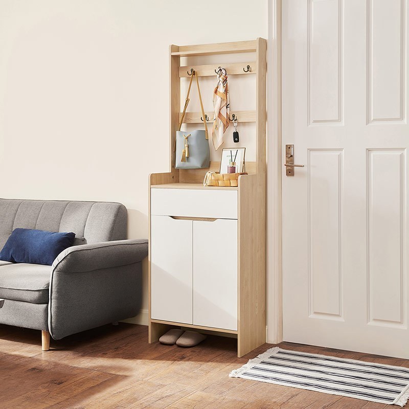 林氏家居北欧简约现代原木色鞋柜家用门口玄关柜透气储物柜js2n