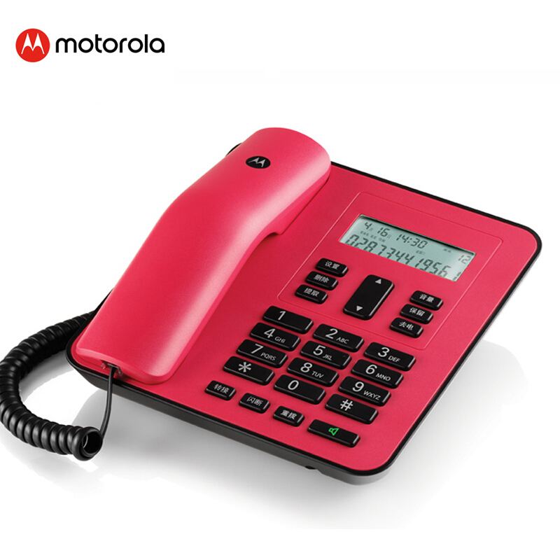 摩托罗拉(Motorola)电话机座机固定电话办公家用来电显示免电池大屏幕CT310C CT310C红色双接口
