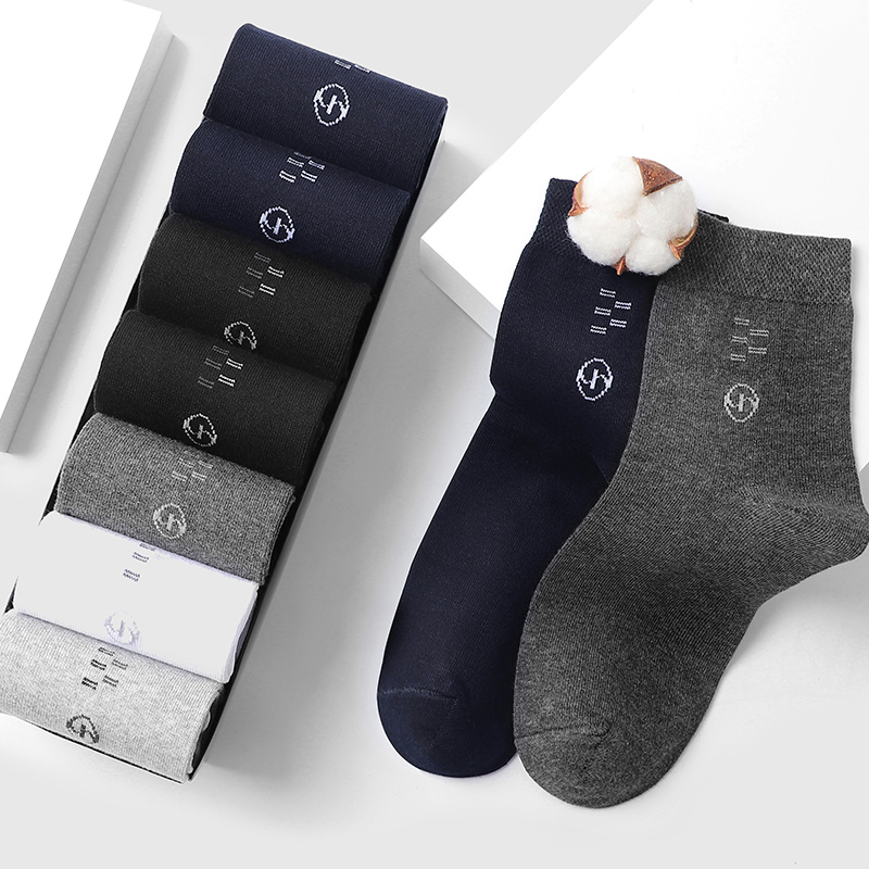 浪莎袜子男中筒袜春秋纯棉防臭吸汗透气男士长袜秋冬款长筒袜_58高清大图