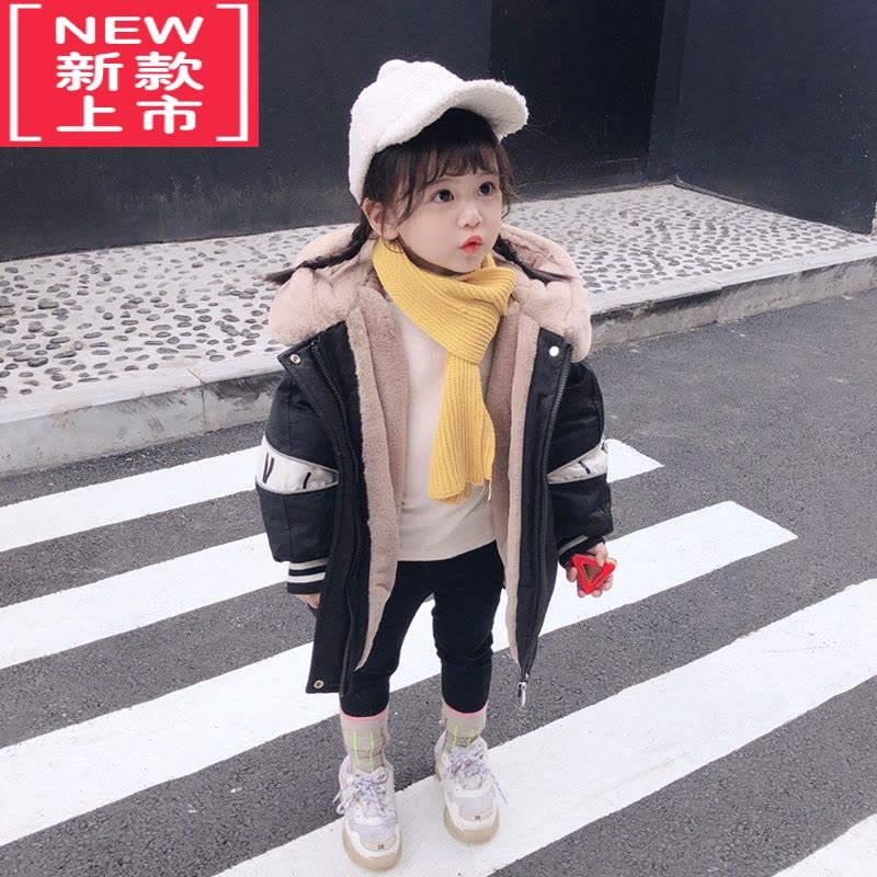 可莉允欧洲站女童时尚外套2022秋冬新款儿童派克服棉衣洋气宝宝加绒棉袄棉服图片