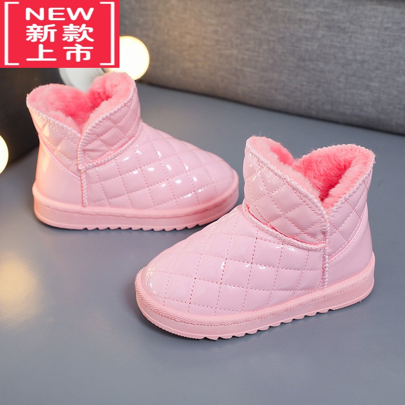 可莉允儿童雪地靴2022冬季新款加绒加厚棉靴保暖棉鞋男女童软底防滑短靴