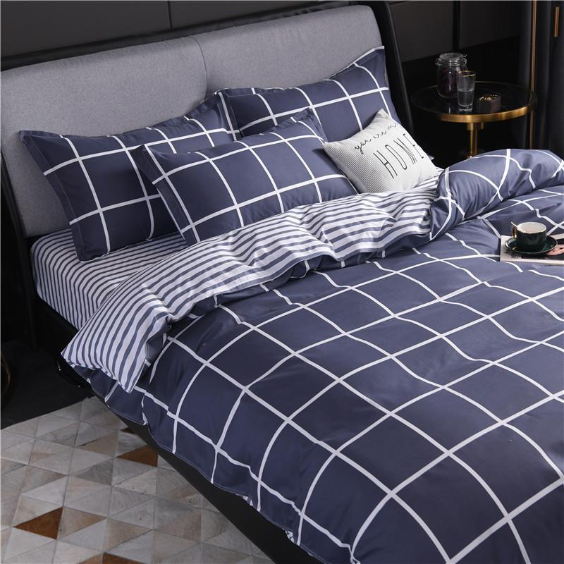 风四件套全棉纯棉床品套件宿舍被套三件套款床单床上用品_773_657 1.2米【被套+床单+1枕套】无赠品 黑色罗马空间