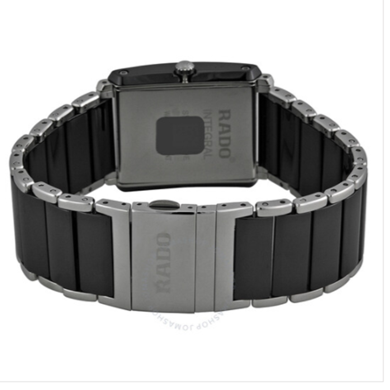 雷达rado手表时尚大气商务休闲黑色陶瓷表带方表男士石英表