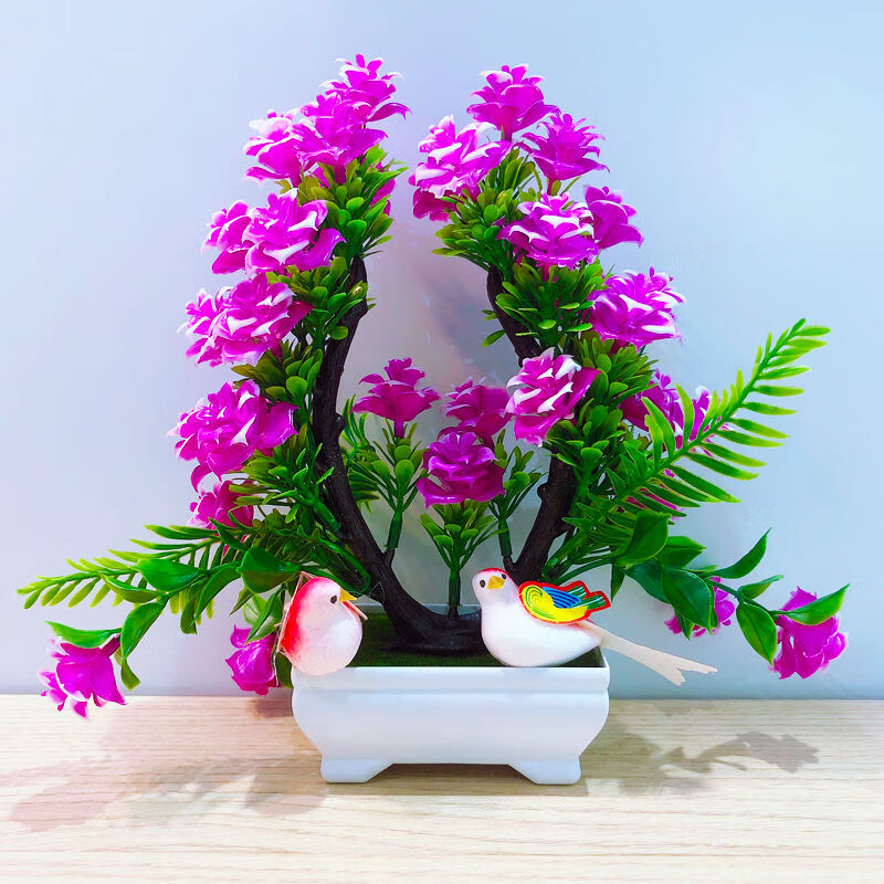 维诺亚新款假花仿真花仿真塑料盆景酒柜客厅婚房装饰玄关摆放摆件高清大图