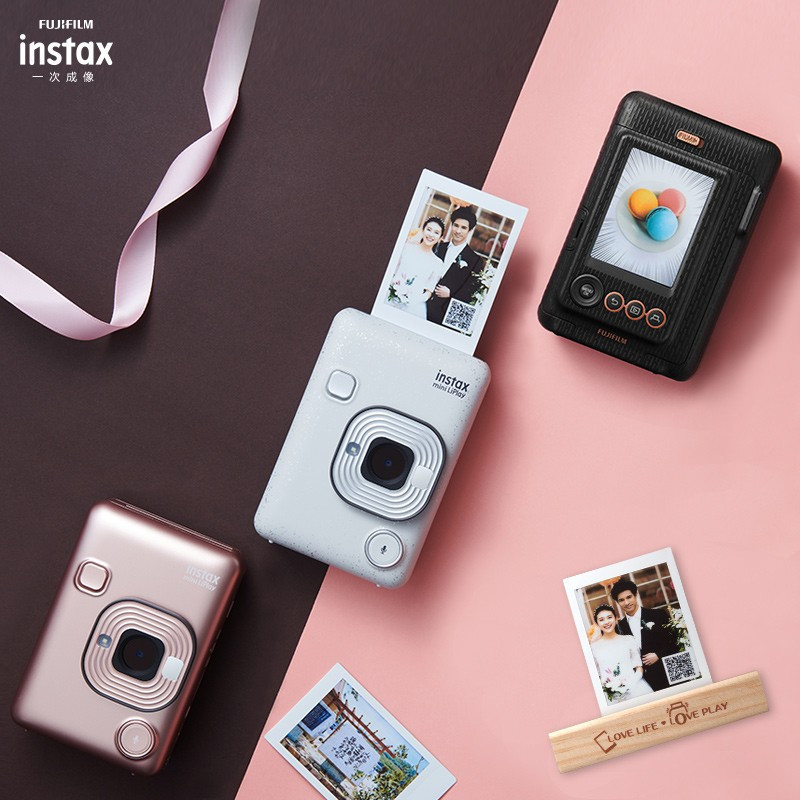 富士(FUJIFILM)instax mini LiPlay石英白 立拍立得 胶片相机 拍摄预览减少废片 手机照片打印高清大图