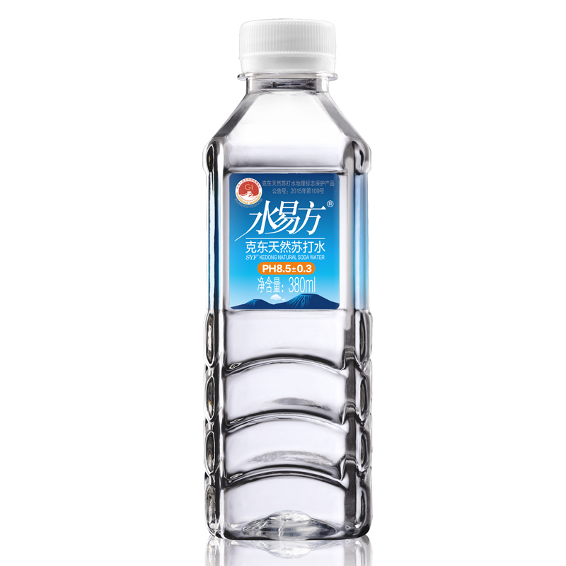 水易方克东天然苏打水380mlx6瓶 无气弱碱性饮用水矿泉水