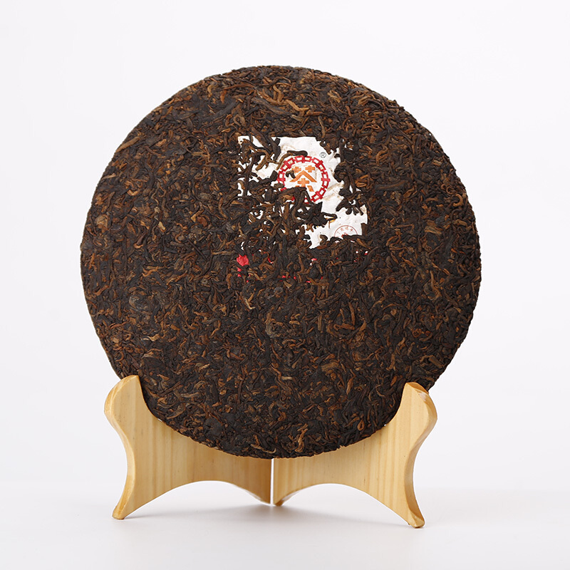 中茶七子饼茶臻品黄印茶饼熟茶357g饼