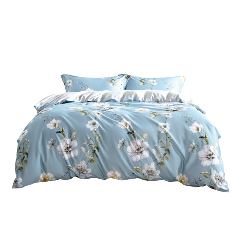 水星家纺 暮色繁花 全棉抗菌 床上用品 四件套 单位:套