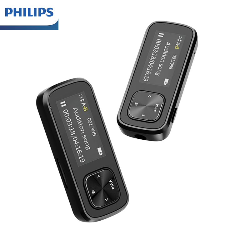 飞利浦(PHILIPS)SA1102 发烧无损迷你运动跑步MP3播放器 FM收音录音歌词显示16G 黑色