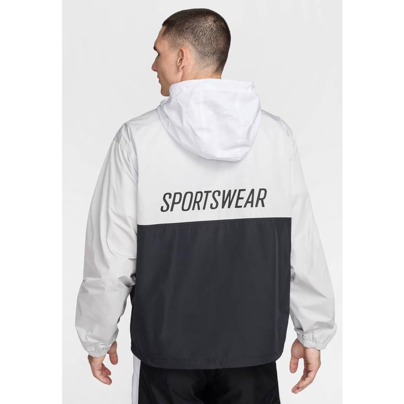 Nike男士夏季运动夹克轻便透气时尚黑白拼接外套高清大图