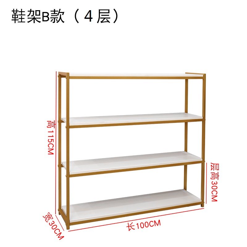 鞋店鞋架服装店展示架包包架落地式金色鞋包架创意组合多层置物架 鞋架B款(4层)-120CM高清大图