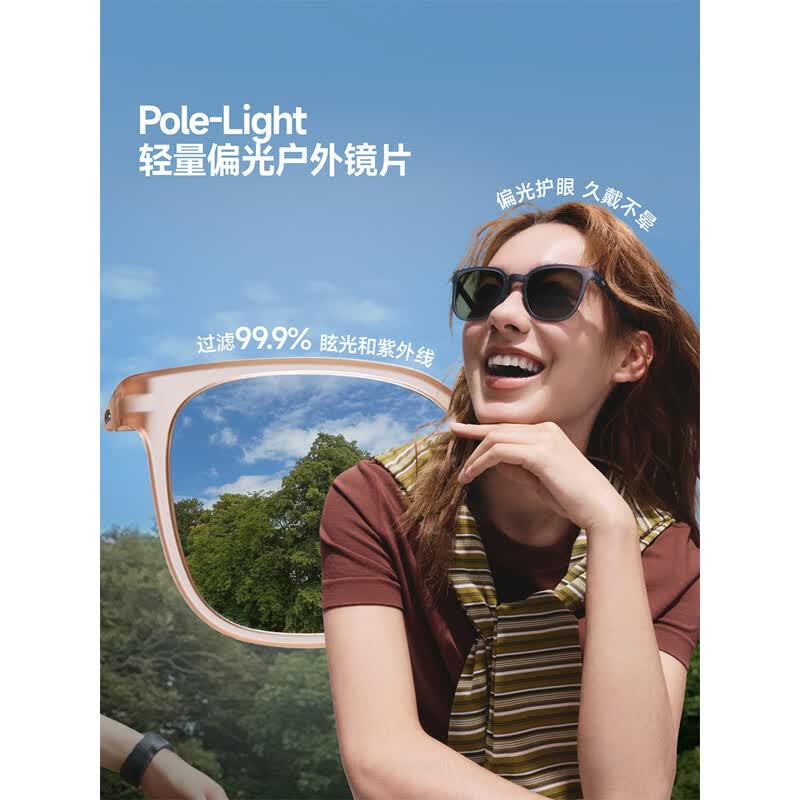蕉下惠灵顿框轻量折叠墨镜FD005 黑色高清大图