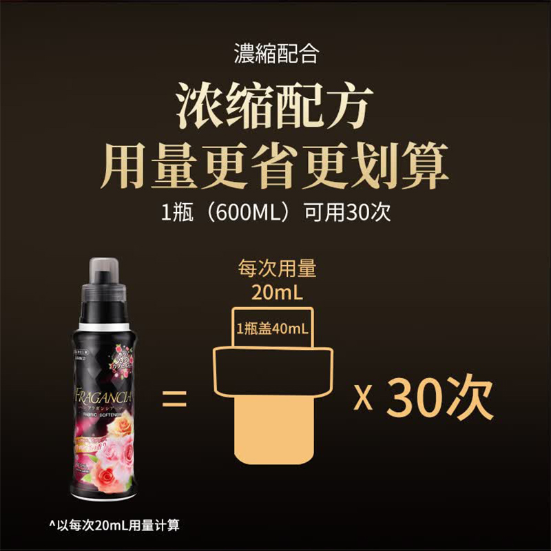 awas火箭浓缩型柔顺剂玫瑰香600ml 护衣剂持久留香防静电抗皱浓缩耐用[柔顺护衣]高清大图