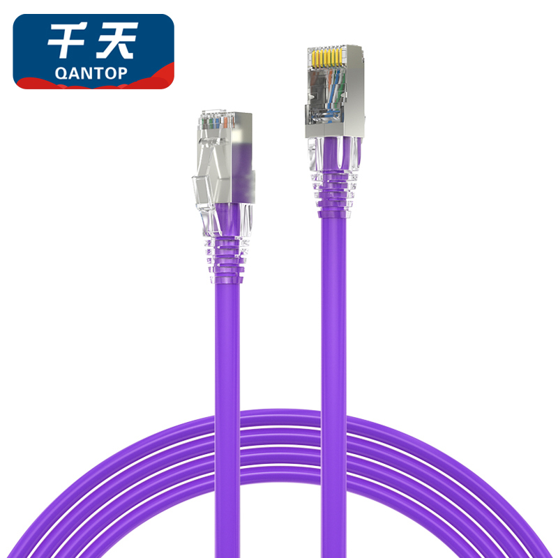 千天(QANTOP)CAT6网线工程家用宽带监控电脑跳线无氧铜芯双绞六类千兆高速成品网线数据机箱布线系统非屏蔽可定制紫色