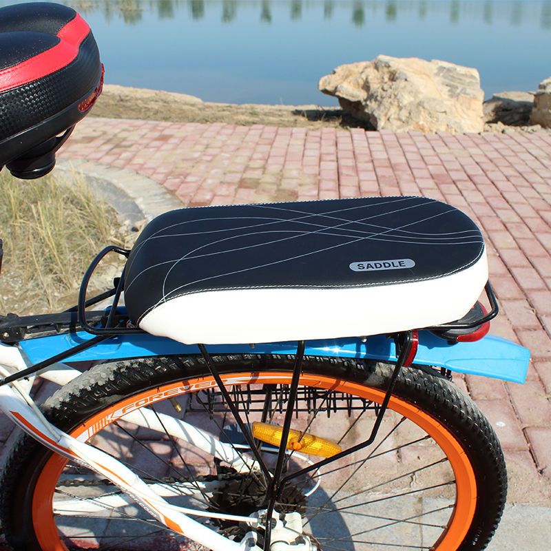 自行车后座垫加厚山地车通勤车软坐载儿童后置单座椅防水海绵配件卡扣