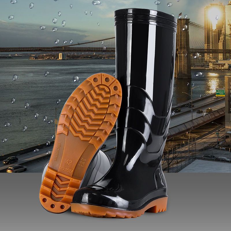 牛筋底雨鞋男胶鞋耐磨高筒雨靴加厚水鞋防滑劳保洗车水靴工地雨胶鞋