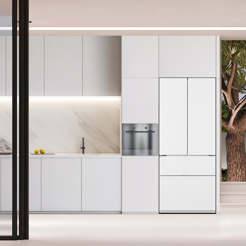 松下 NR-EW46TGB-W 多门法式 464升一体化纯平嵌入 宽幅变温 双循环 一级能效 可广角开门 珍珠白展示柜高清大图