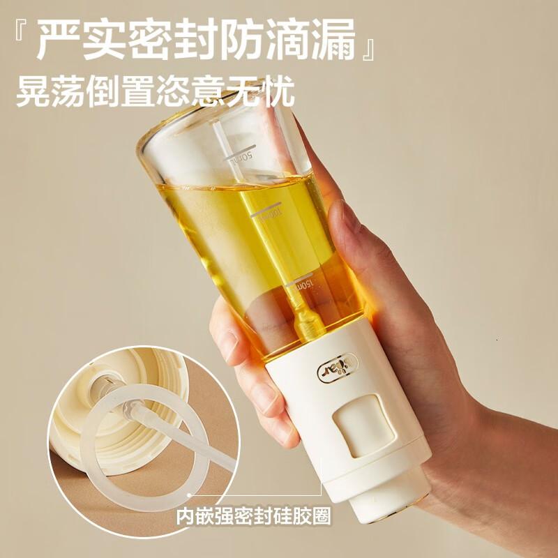 小熊(Bear)喷油壶玻璃油壶喷油瓶橄榄油油喷壶厨房调料瓶 [米黄色]CX-W0054-S01 150ml高清大图