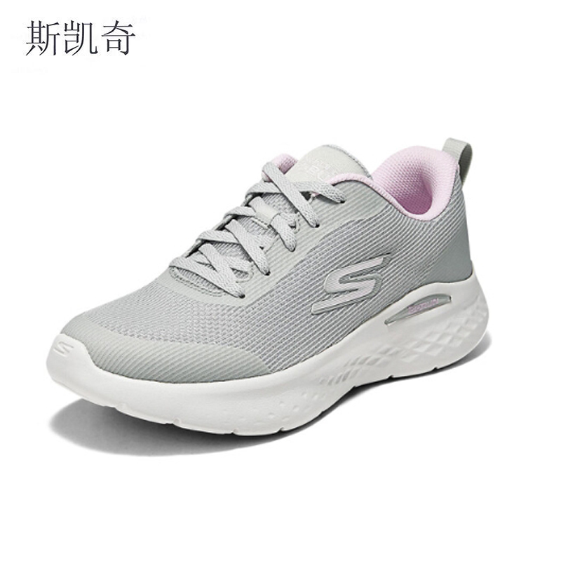 斯凯奇 女网面透气休闲鞋 129441/LGPK-7 双高清大图