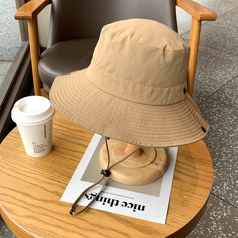 夏季纯色速干渔夫帽防紫外线遮阳帽男女户外薄款西部牛仔登山帽子