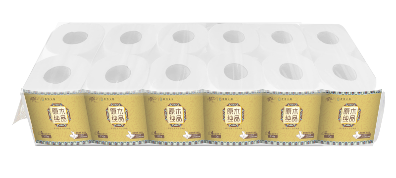 清风 敦煌文创 原木纯品系列 4层加厚纸巾 110g 30卷/箱高清大图