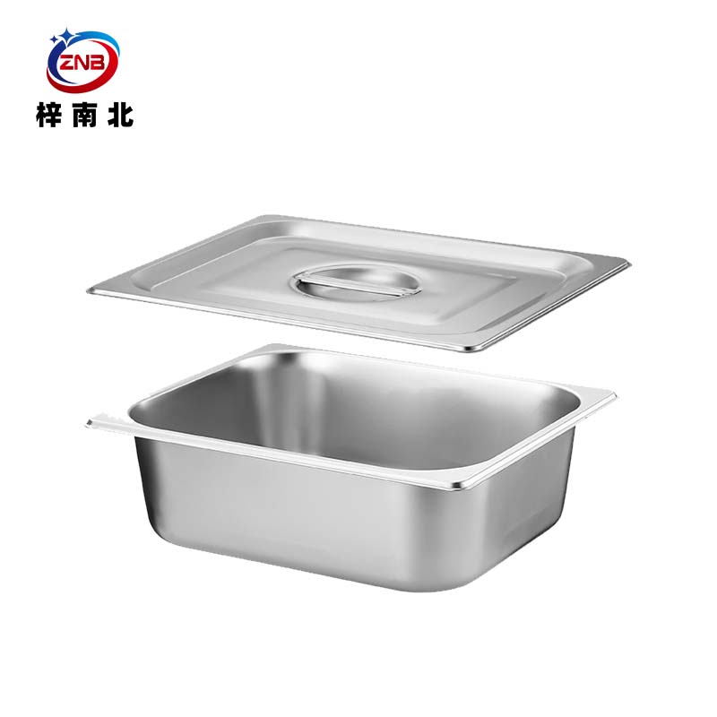 梓南北 304不锈钢1/2份数盆含盖 33*26.5*10cm 套高清大图