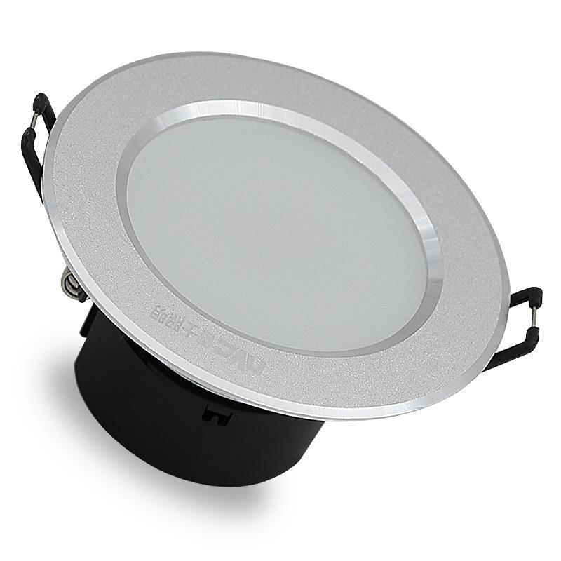 雷士筒灯led嵌入式桶灯开孔657758公分超薄3w4w6w天花吊灯磨砂银12瓦