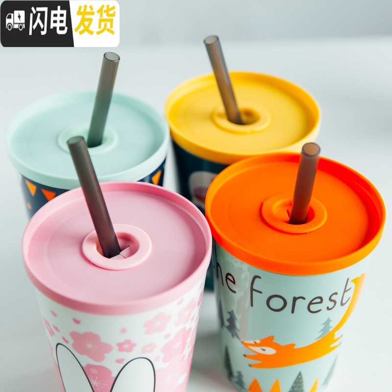 三维工匠可爱陶瓷杯子女学生带盖勺马克杯网红情侣水杯创意超大容量咖啡杯高清大图