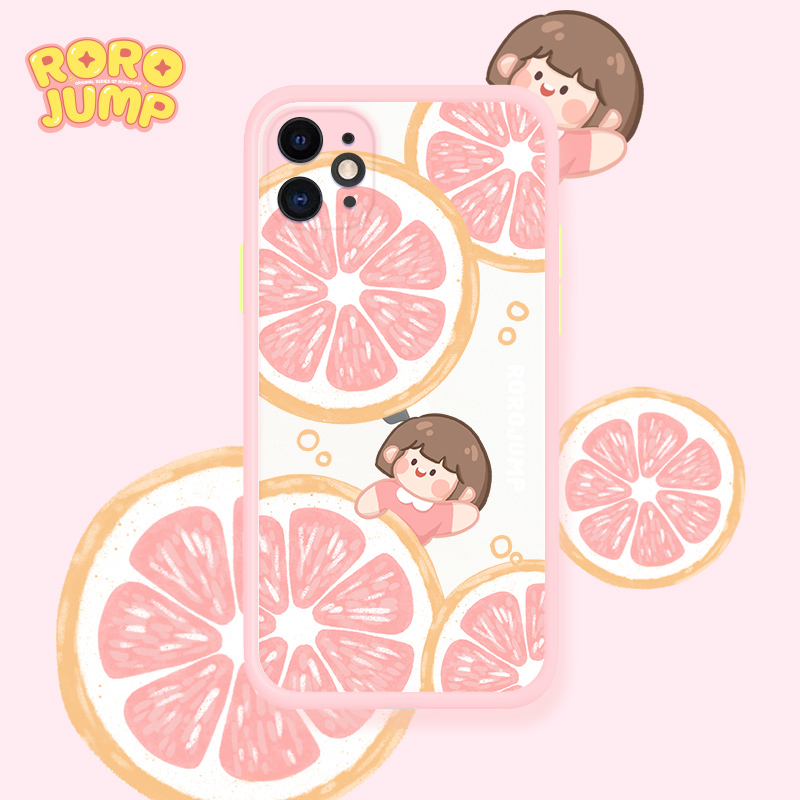 肉肉酱西柚适用iphone11手机壳promax苹果x可爱8plus清新xsxr女7