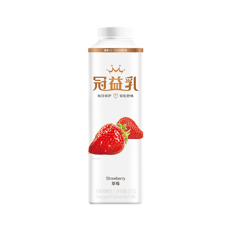蒙牛 冠益乳 风味发酵乳 草莓果粒酸奶酸牛奶 450g