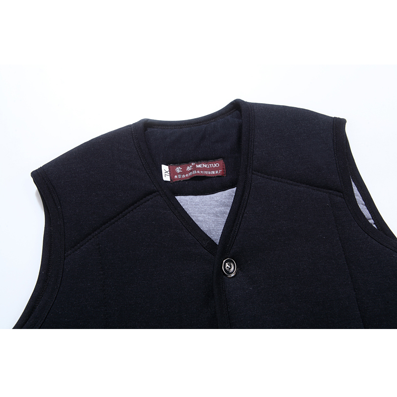 suntek冬季中老年男驼绒棉马甲加厚保暖宽松大码弹力棉坎肩棉背心爸爸