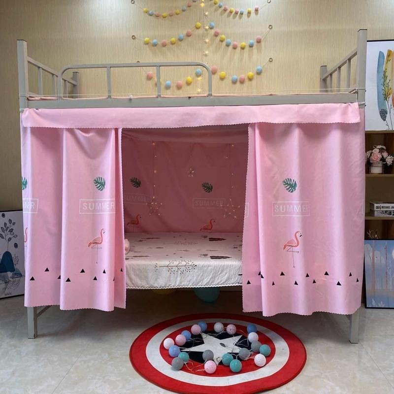 女生宿舍床帘下铺遮光布寝室单人床上下铺帘子窗帘床围布遮挡帘 `^B款[1.35米高] ?-一片遮正面[1.1米高]