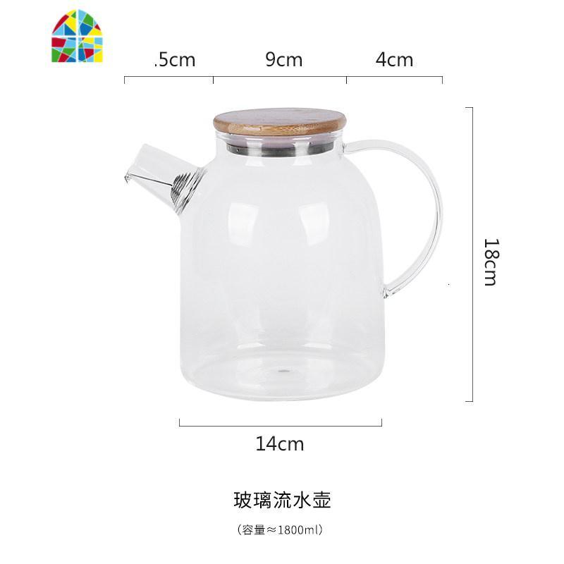 冷水壶家用日式玻璃可高温凉水壶凉白开水壶电陶炉泡茶壶水杯套装 FENGHOU 1.8L冷水壶
