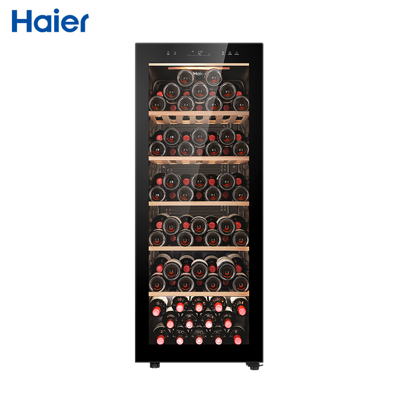 海尔(Haier)86瓶 冰吧酒柜 储酒冰箱 恒温恒湿 电子精控 低震降噪 榉木酒架 专业储酒 虚拟酒窖 WS086A